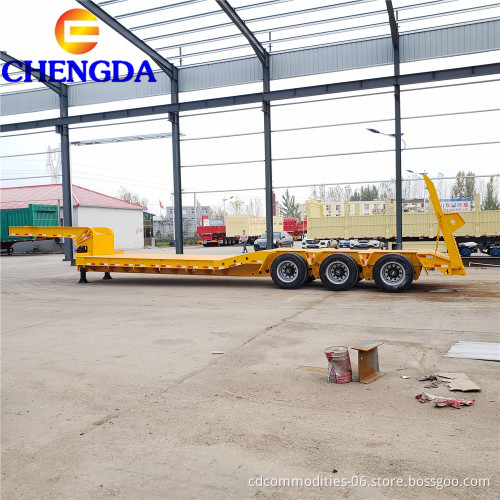Chengda Factory Heavy Duty Equipment Transported 3 Axles 40 Ton 60 Ton Lowbed Semi Trailer For Sale